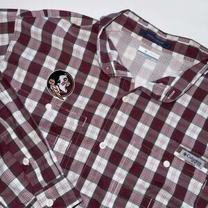Columbia x FSU Seminoles Omni-vent Super Tamiami Fishing Shirt LS Mens Size XL
